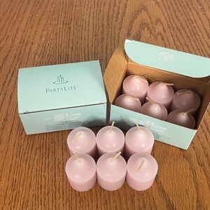 PartyLite Lavendar scented & colored  2” Votive candles 12 total